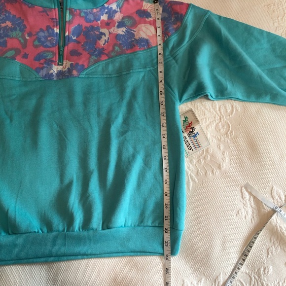 NWT Vintage deadstock sweatshirt -LARGE -retro quarter-zip Sport Modes pullover - Picture 10 of 16